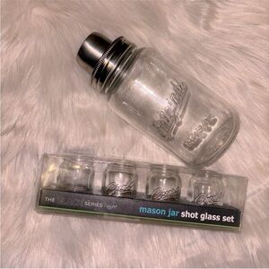 Mason Jar Shot Glass Set with Shaker